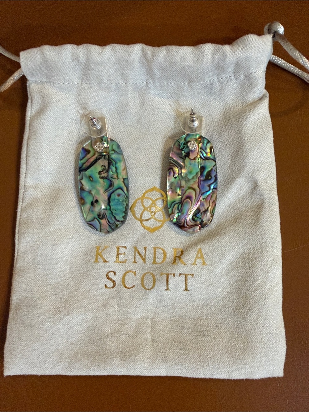 Kendra Scott Iridescent Abalone Drop Earrings - Picture 2 of 5